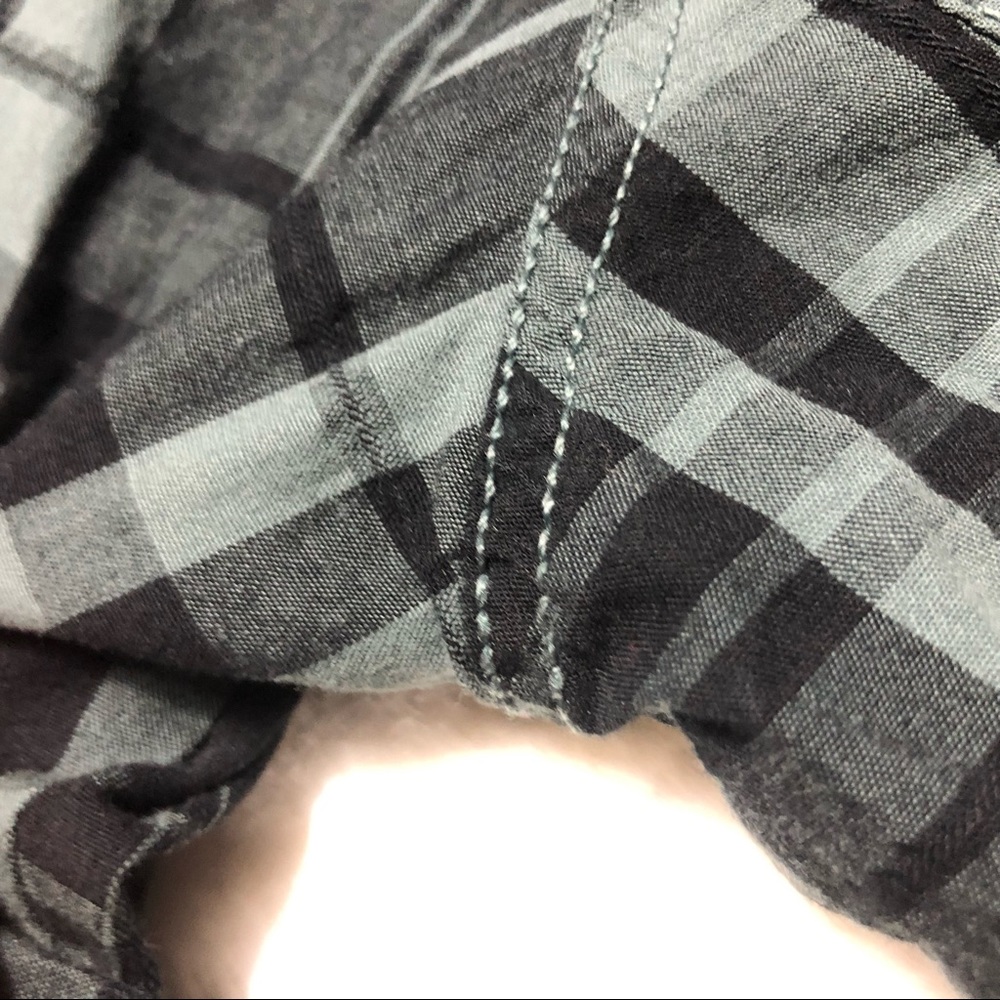 Black Brand Slim Fit Green & Black Plaid Oxford size XXL - Picture 11 of 13